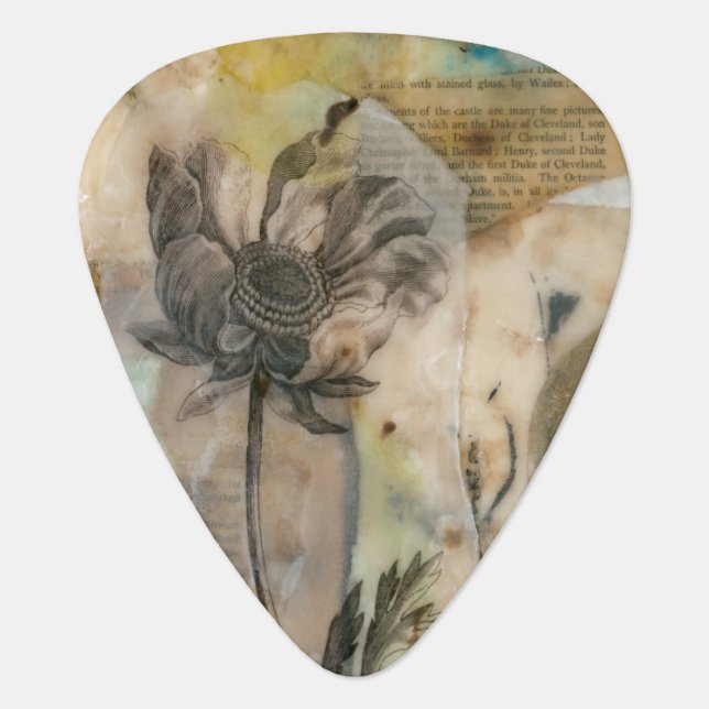 Vellum Floral II Guitar Pick (Front)