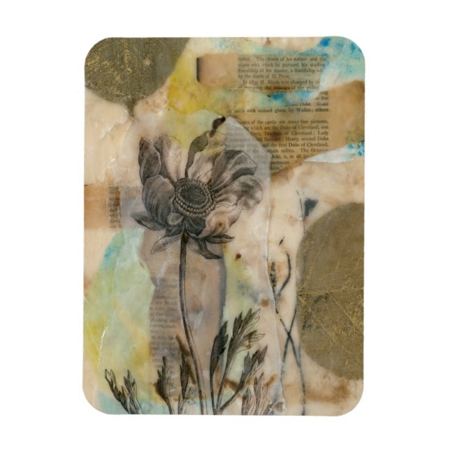 Vellum Floral II Magnet (Vertical)