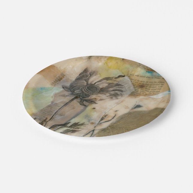 Vellum Floral II Paper Plates (Angled)