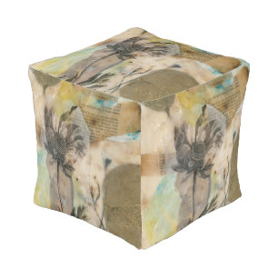 Vellum Floral II Pouf