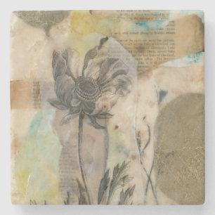 Vellum Floral II Stone Coaster