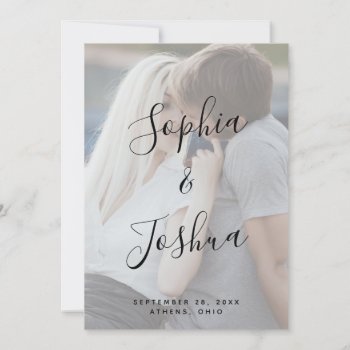 Vellum Look Modern Calligraphy Photo Save The Date Invitation by dulceevents at Zazzle