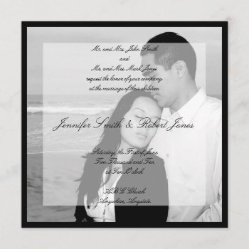 Vellum Look Photo Square Wedding Invitation by NoteableExpressions at Zazzle