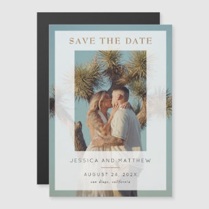 Vellum Overlay Full Photo Save the Date Magnetic Invitation