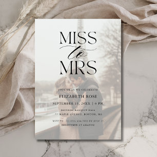 Vellum Overlay Photo Miss to Mrs Bridal Shower Invitation