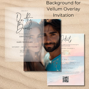 Vellum Photo Background Wedding Invitation