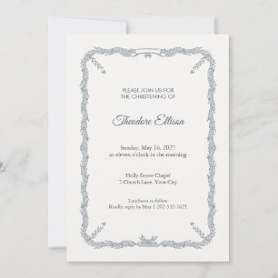 Vellum Tracery Christening Invitation