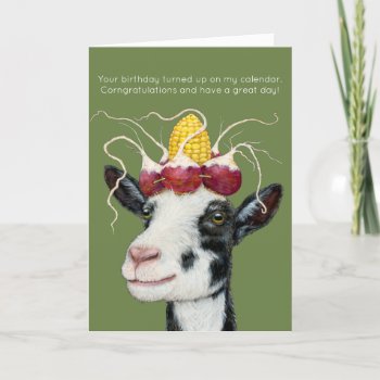 Velma The Goat Birthday Card by vickisawyer at Zazzle