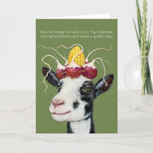Velma the goat birthday card