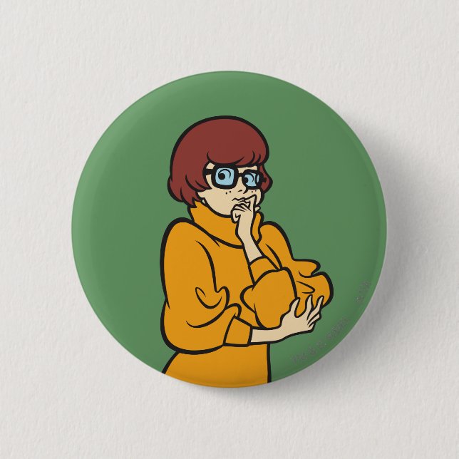 Velma Thinking Pinback Button (Front)