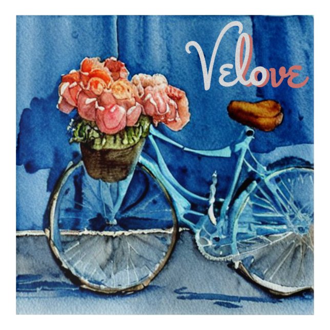 Velo Love Cycling Acrylic Print (Front)