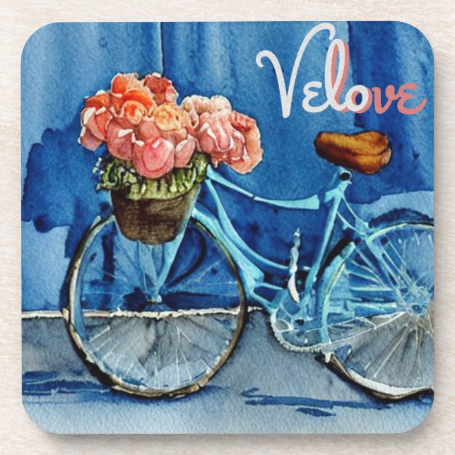 Velo Love Cycling Beverage Coaster (Front)