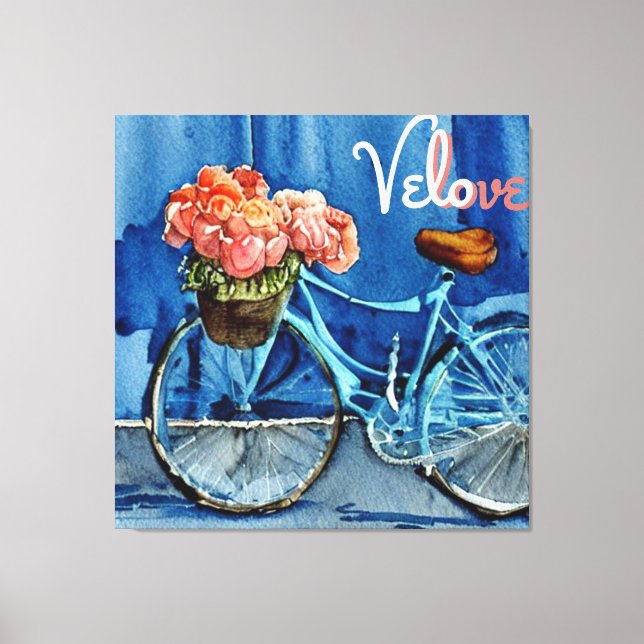 Velo Love Cycling Canvas Print (Front)