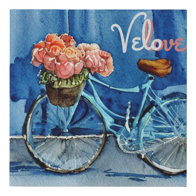 Velo Love Cycling Faux Canvas Print (Front)