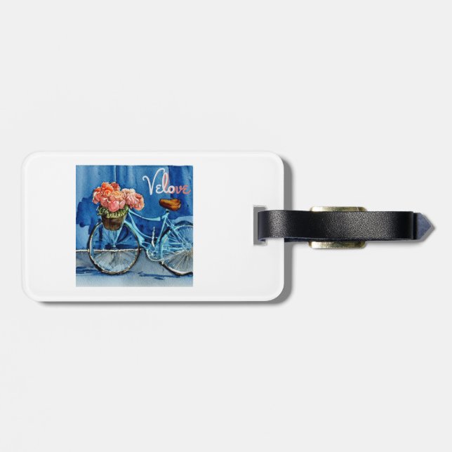Velo Love Cycling Luggage Tag (Back Horizontal)