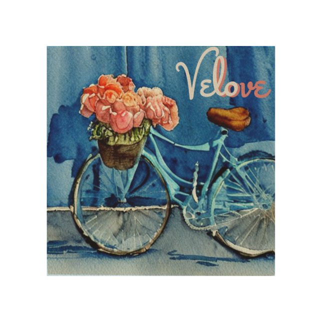Velo Love Cycling Wood Wall Art (Front)