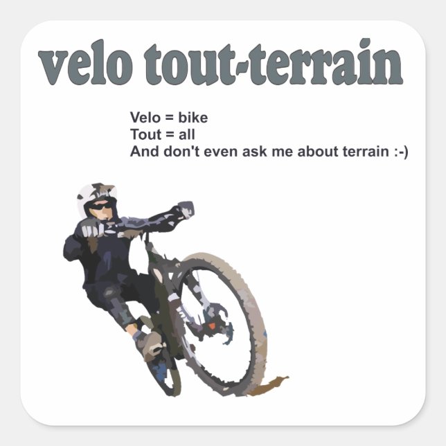Velo Tout-Terrain Square Sticker (Front)
