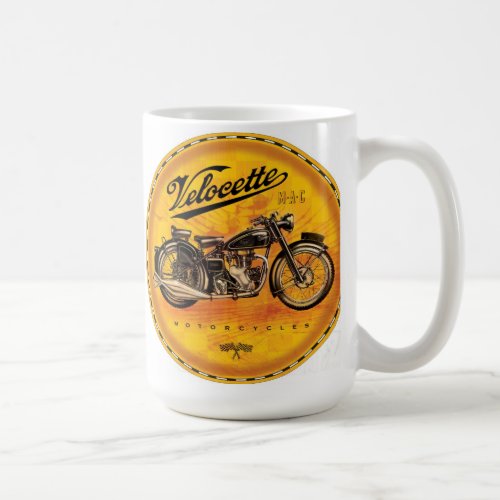 Velocette amber motorcycles sign coffee mug