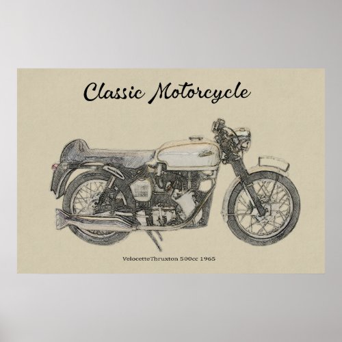 Velocette Thruxton art print Poster