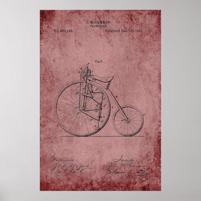 Velocipede Blueprint Poster (Front)