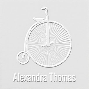 Velocipede Vintage Bicycle Bike Name Monogram .00 Embosser