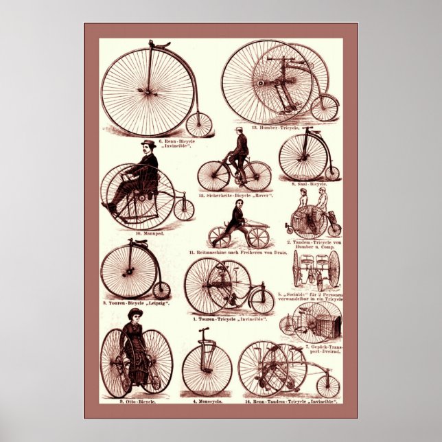 Velocipedes ~ Vintage Advertising Poster (Front)