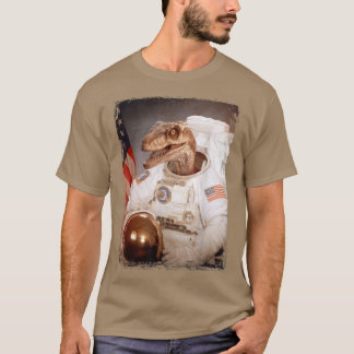 Velociraptor Astronaut Dino Space Suit Moon Rocket T-Shirt