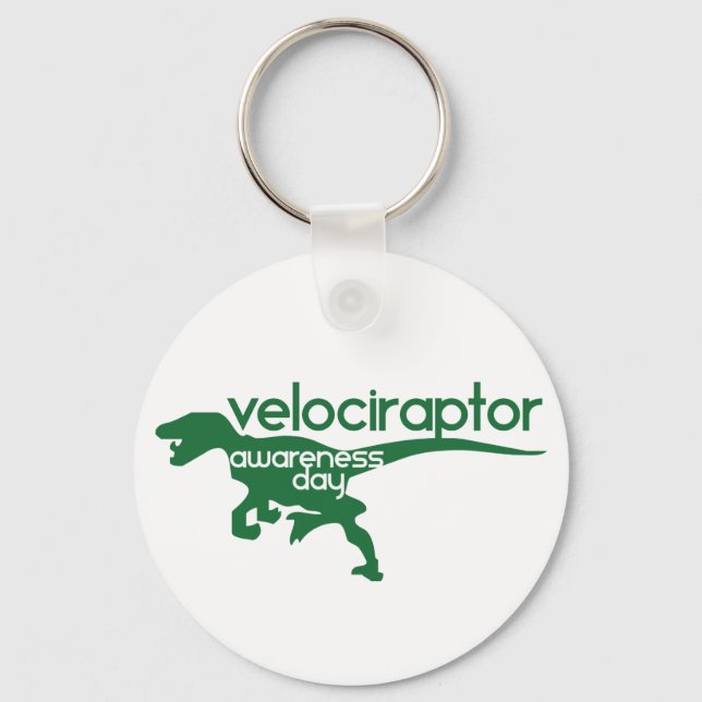 Velociraptor Awareness Day Keychain (Front)