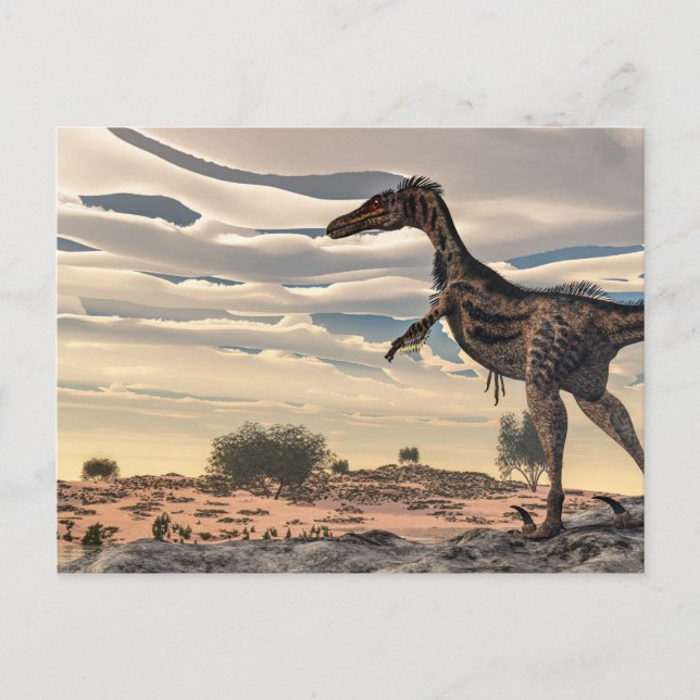 Velociraptor dinosaur - 3D render Postcard (Front)