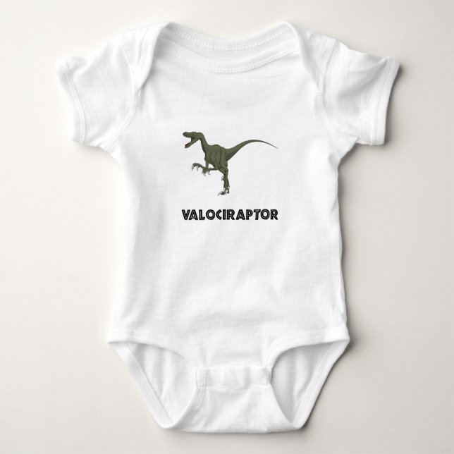 Velociraptor Dinosaur Baby Bodysuit (Front)