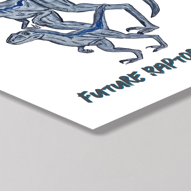 Velociraptor Dinosaur Baby Unisex Raptor Peel And Stick Photo Tile (Detailed)