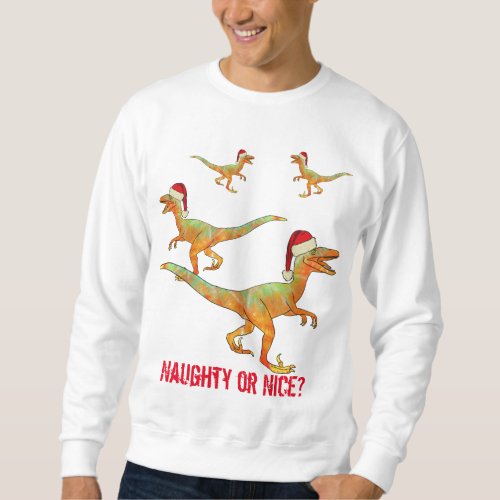 Velociraptor Dinosaur Funny christmas Slogan Sweatshirt