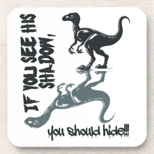 Velociraptor dinosaurs T_rex Beverage Coaster