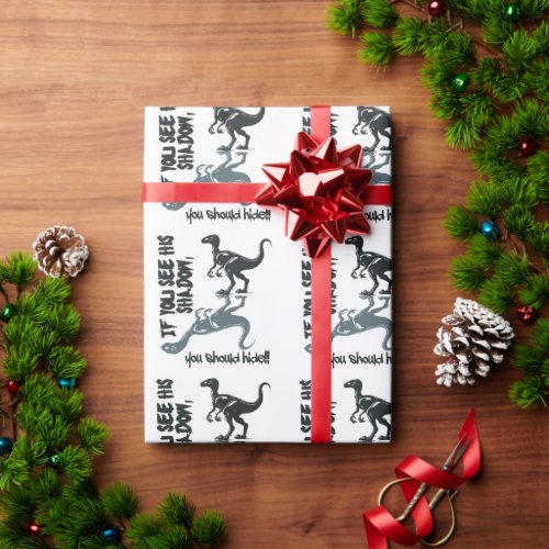 Velociraptor dinosaurs T_rex Wrapping Paper