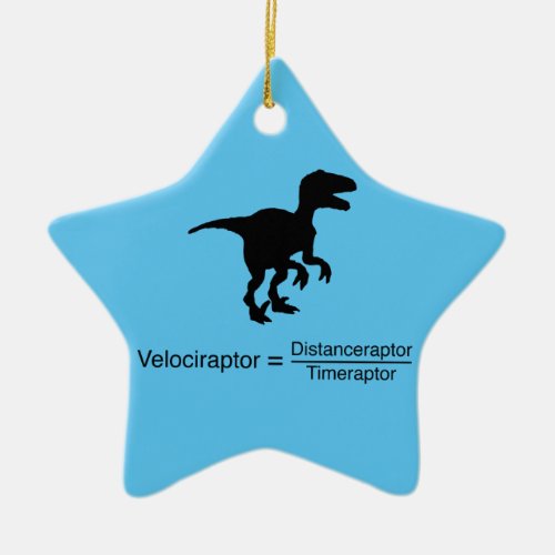velociraptor funny science ceramic ornament