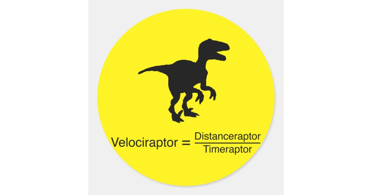 velociraptor funny science classic round sticker | Zazzle