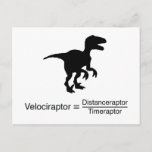 velociraptor funny science postcard<br><div class="desc">Funny physics equation dinosaur</div>