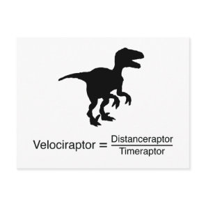 velociraptor funny science postcard