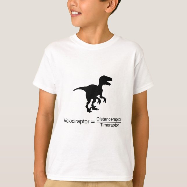velociraptor funny science T-Shirt (Front)