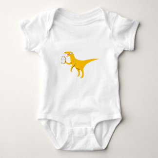 Velociraptor Holding a Poptart Baby Bodysuit
