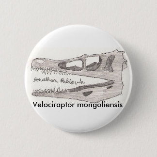 Velociraptor mongoliensis pinback button