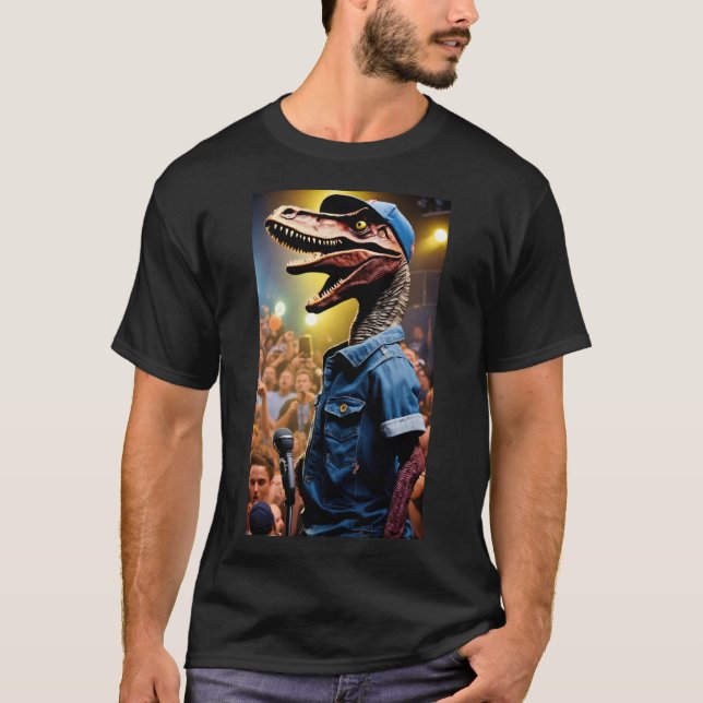 Velociraptor Rap Star T-Shirt Design (Front)