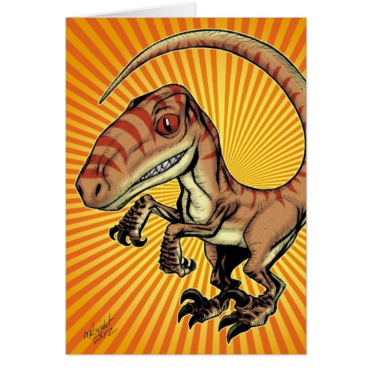 Velociraptor Raptor Dinosaur by Marco D Carillo Card