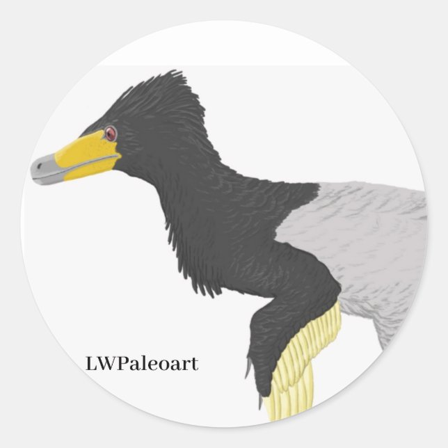 Velociraptor round sticker (Front)