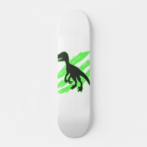 Velociraptor silhouette _ Choose background color Skateboard