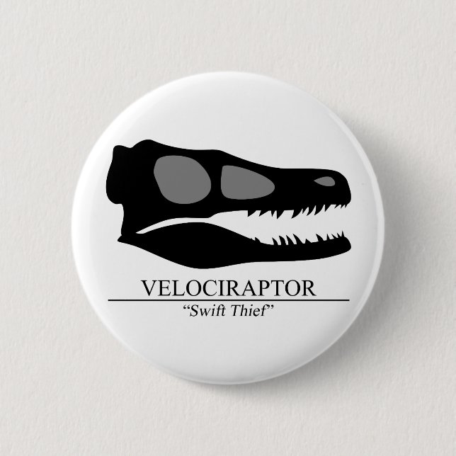 Velociraptor Skull Button (Front)