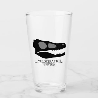 Velociraptor Skull Glass