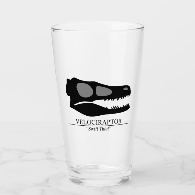 Velociraptor Skull Glass (Front)
