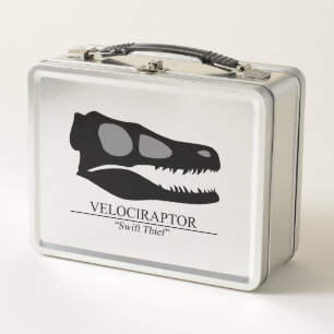 Velociraptor Skull Metal Lunch Box