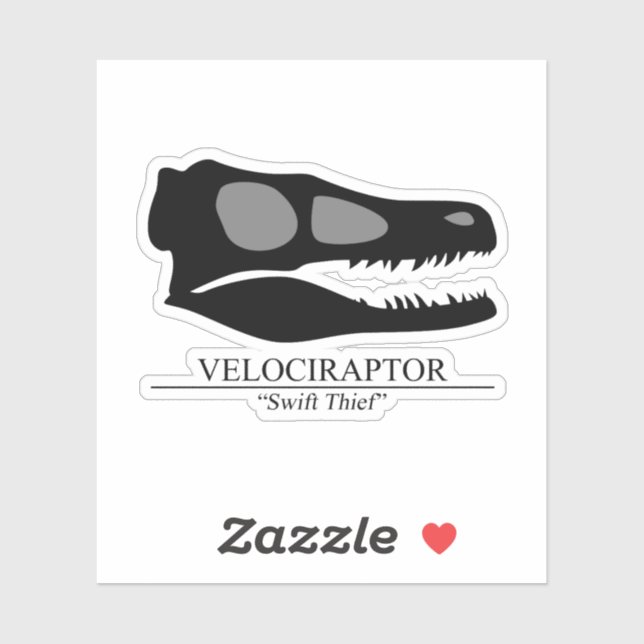 Velociraptor Skull Sticker (Sheet)